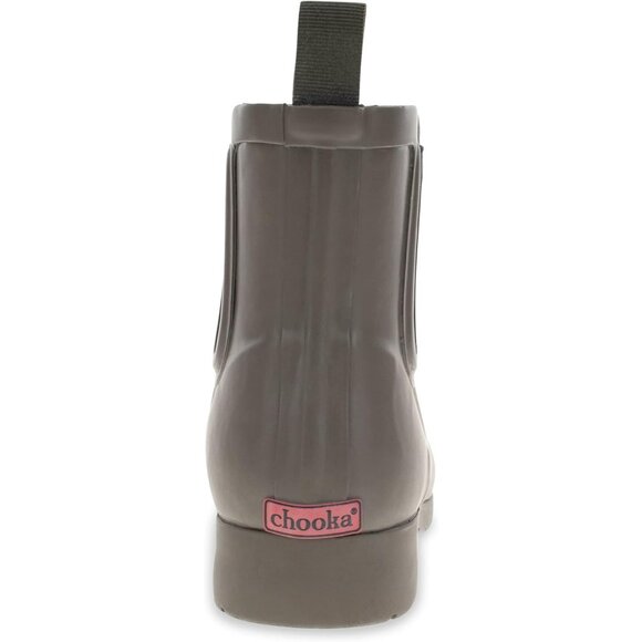 Women’s Brown Waterproof Plush Lined Slip On Rain Ankle Slim Chelsea Boots - Picture 3 of 13